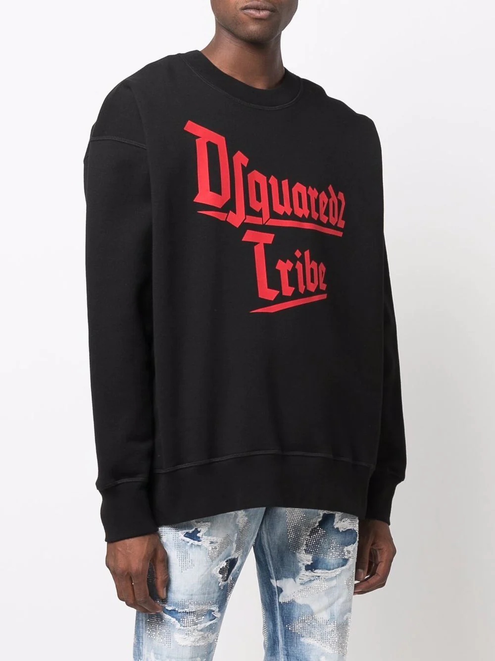 slogan logo-print crew-neck sweatshirt - 3