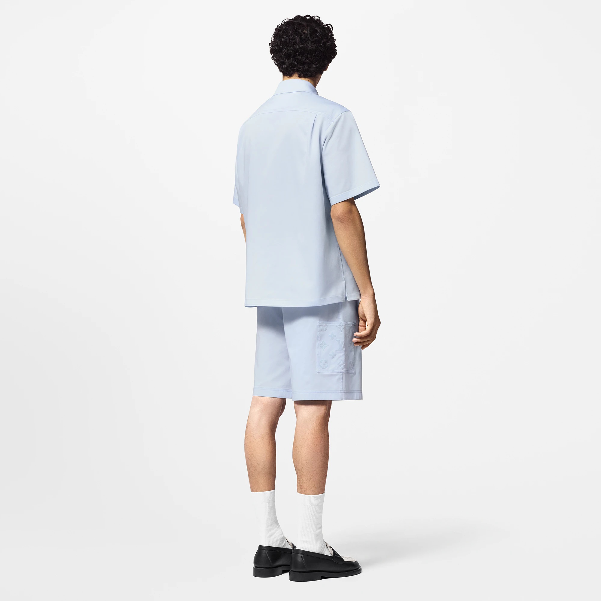 Flocked Short-Sleeved Cotton Shirt - 4