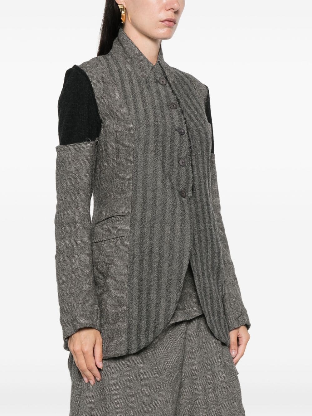 patchwork blazer - 3