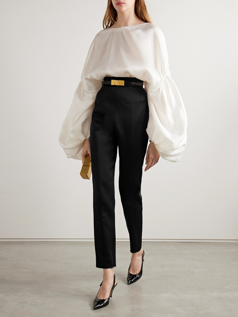 KHAITE Lenn High-rise Crepe Pants outlook