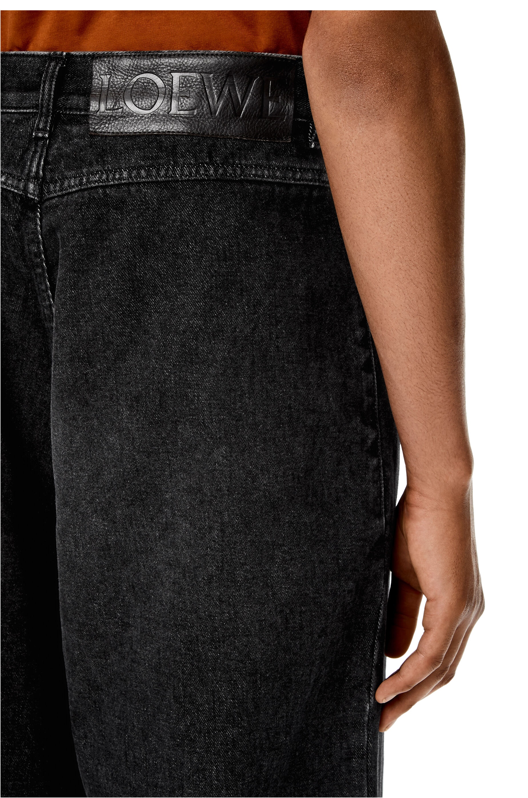 Snap denim trousers in cotton - 5