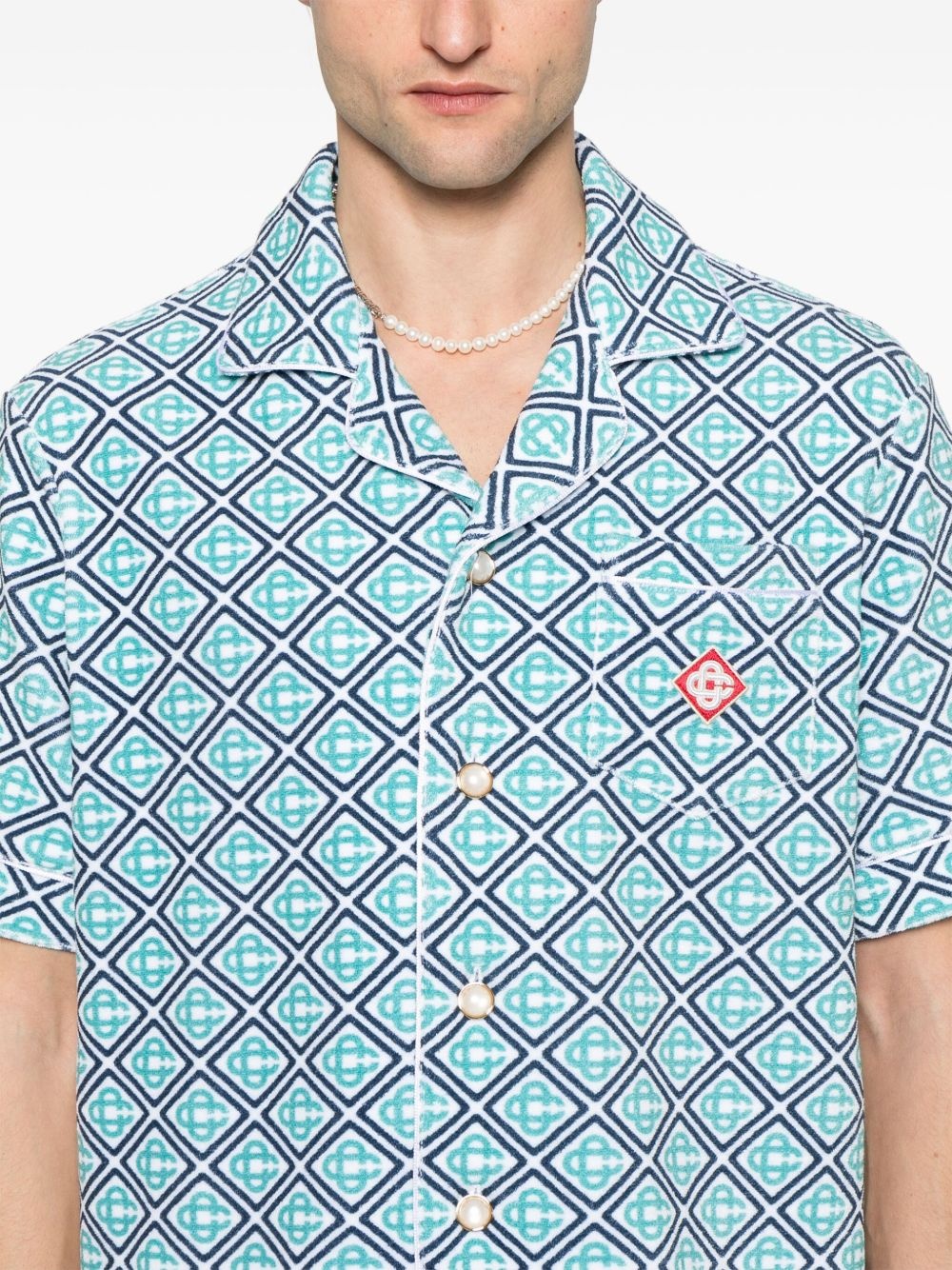 monogram towelling shirt - 5