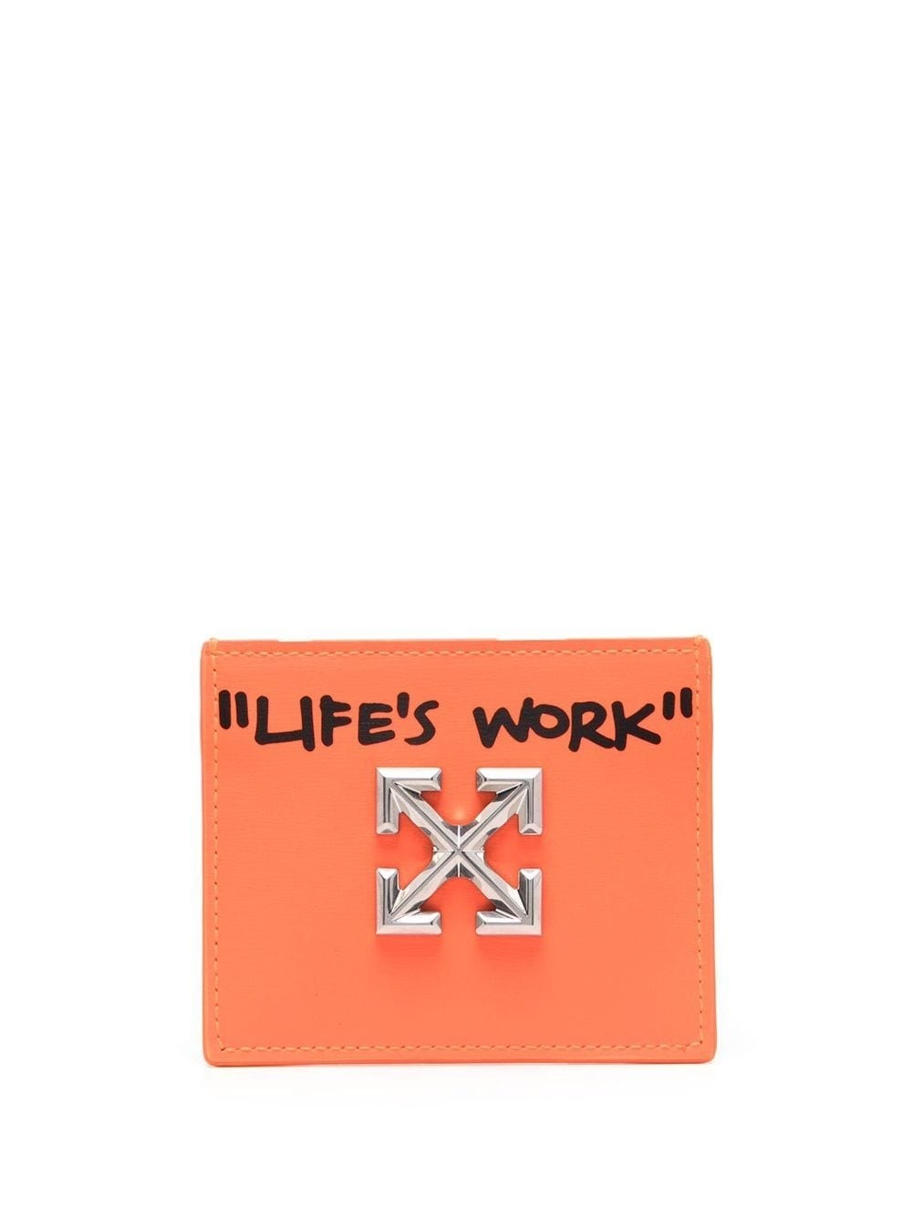 logo-plaque leather cardholder - 1
