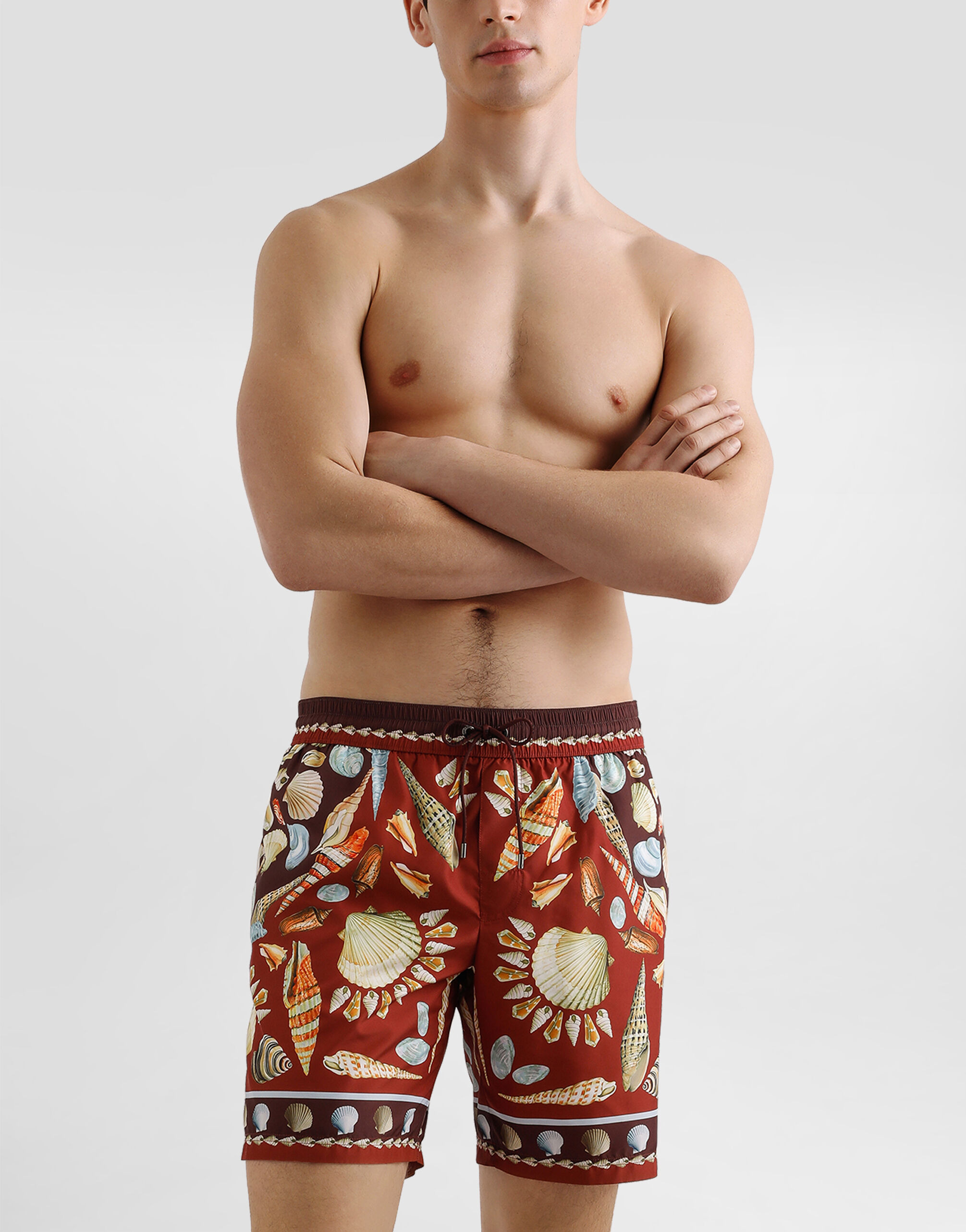 Shell-print medium swim boxer shorts - 2