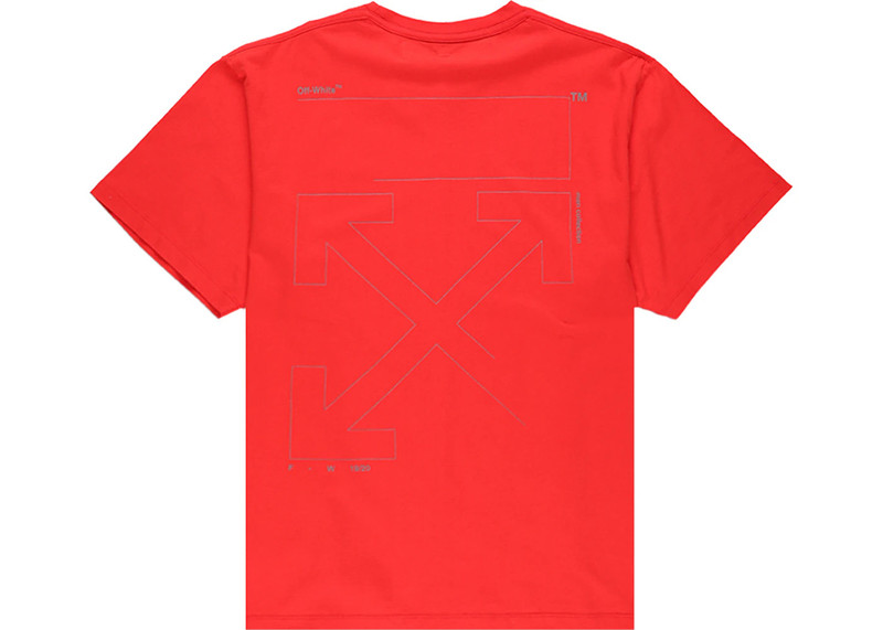 Off-White OFF-WHITE Oversized Fit Unfinished T-Shirt Red/Silver outlook