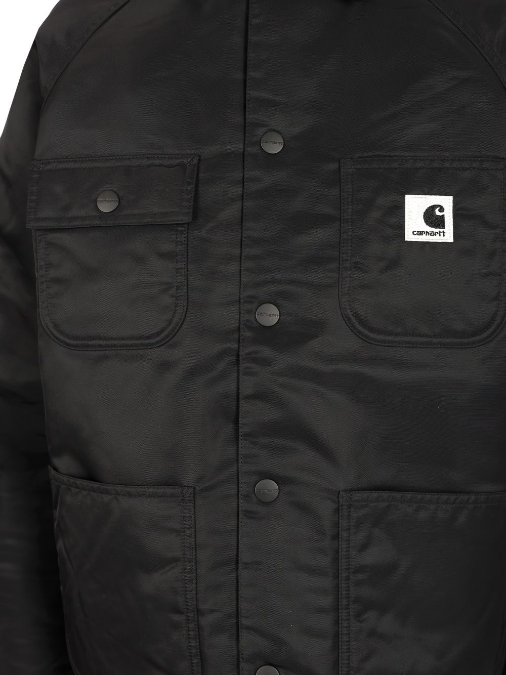W' Alumni Chore Coat Nylon Sateen Jackets Black - 4
