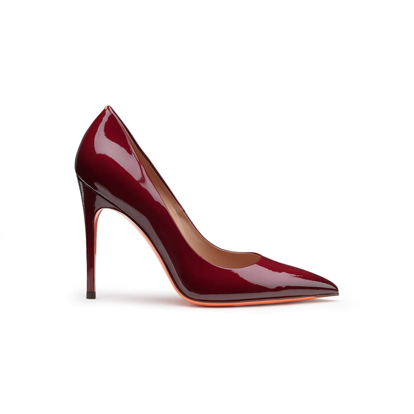Women's burgundy patent leather high-heel pump - 1