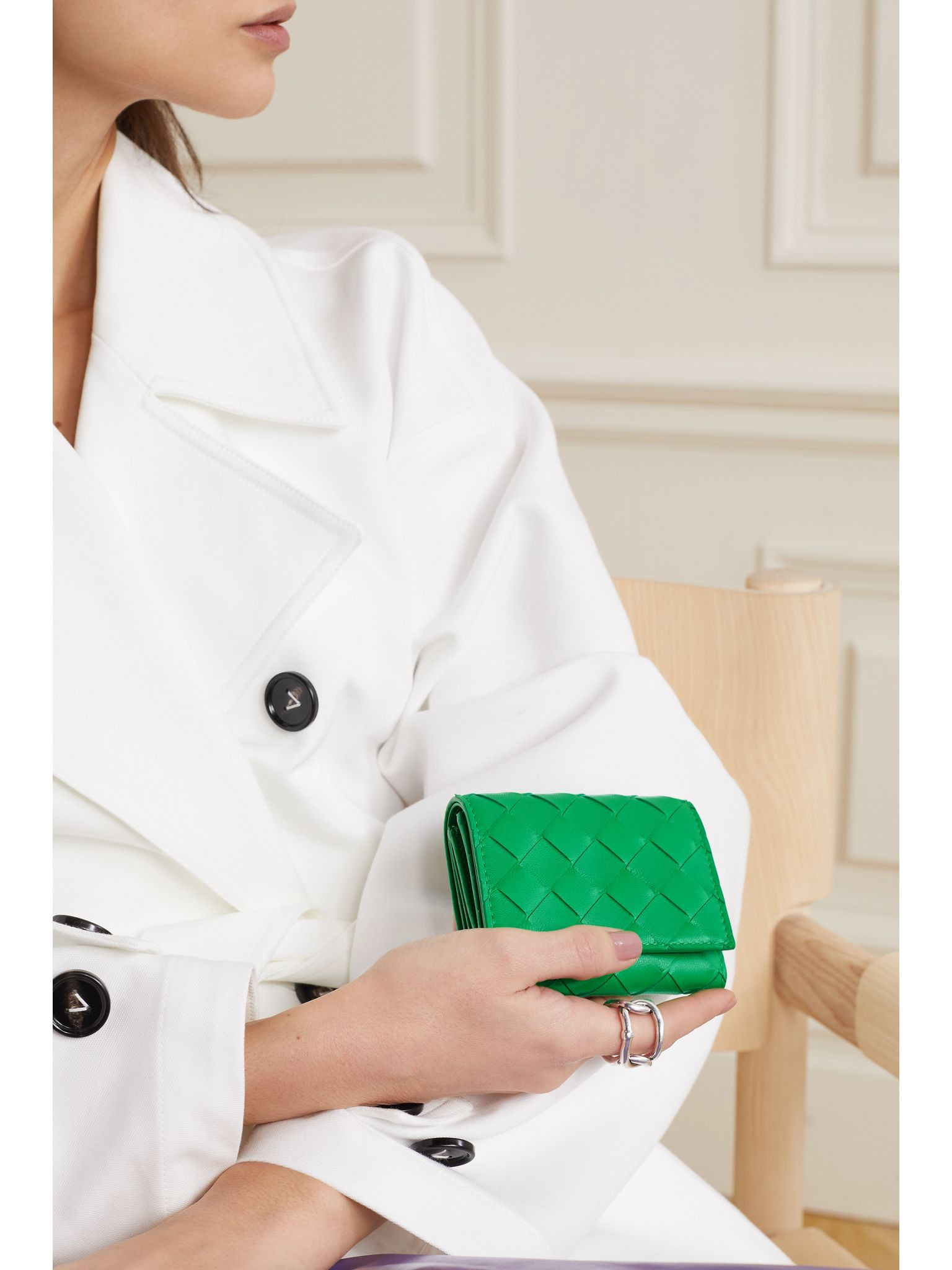 Intrecciato leather wallet Green - 2