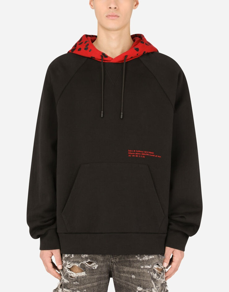 Jersey hoodie with embroidery 1