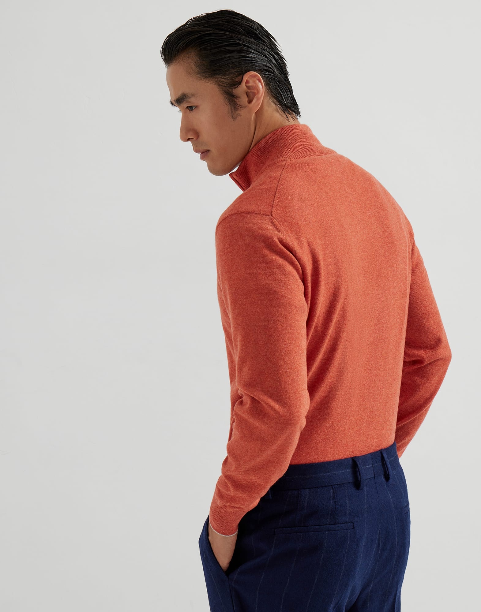 Cashmere sweater with half zip - 2