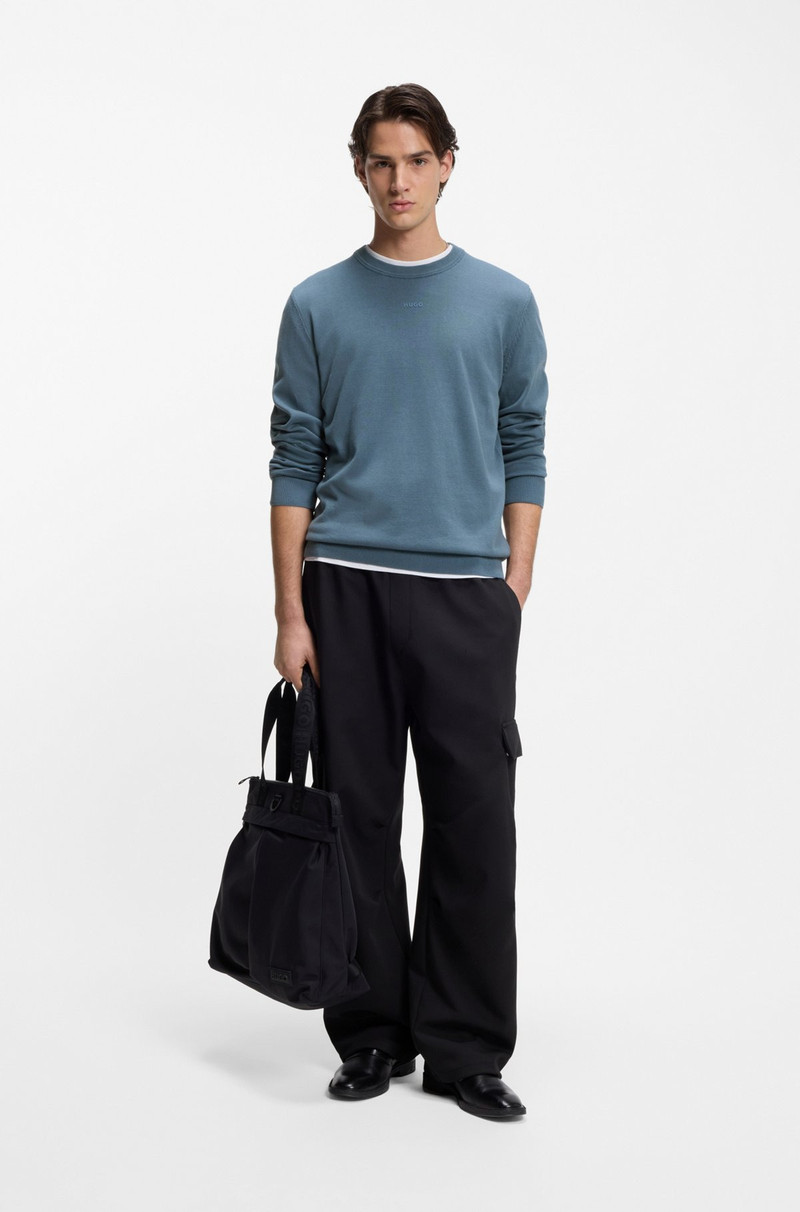 HUGO LOGO-DETAIL SWEATER IN COTTON outlook