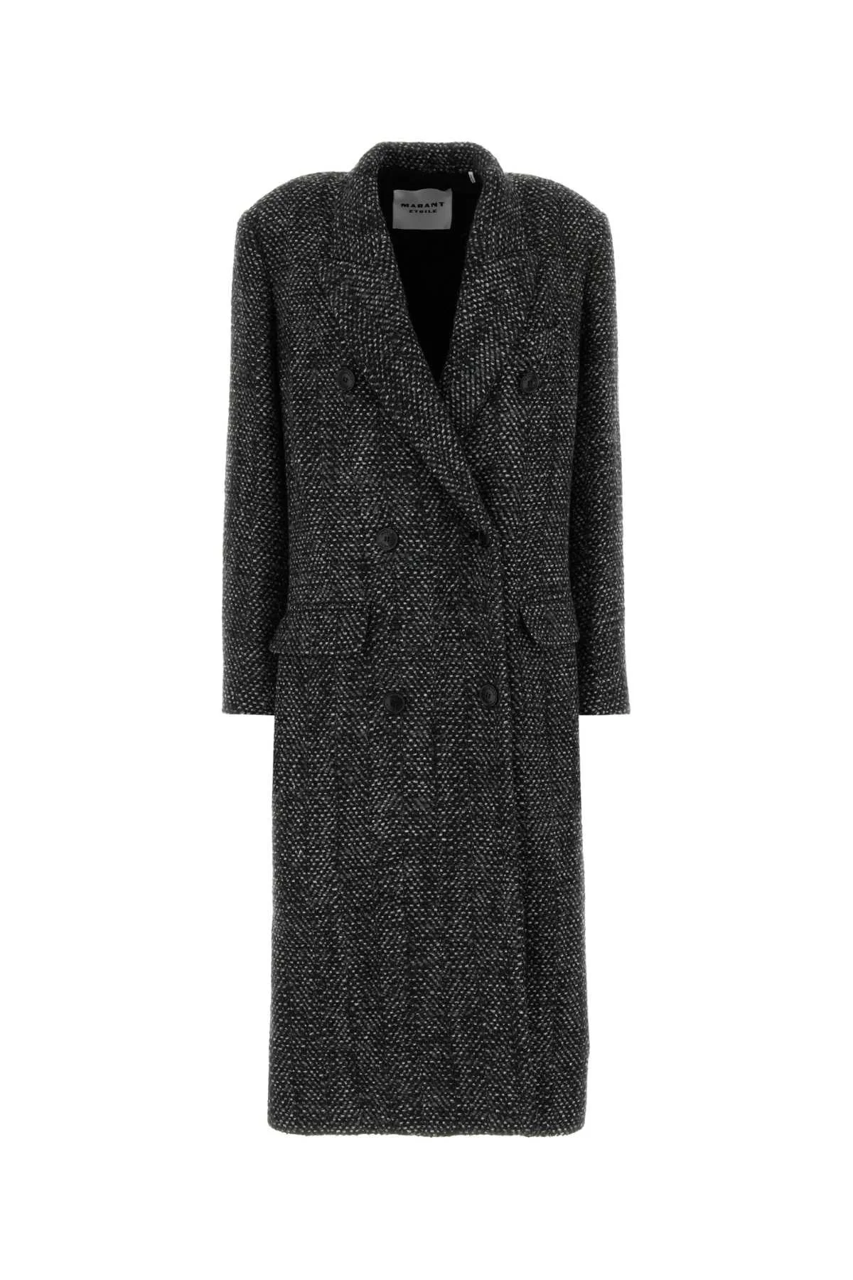 Isabel Marant Etoile Women Melange Charcoal Knit Pilda Coat - 1