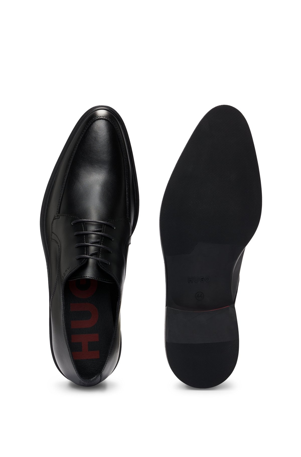 PORTUGUESE LEATHER DERBY SHOES WITH EMBOSSED LOGO - 4
