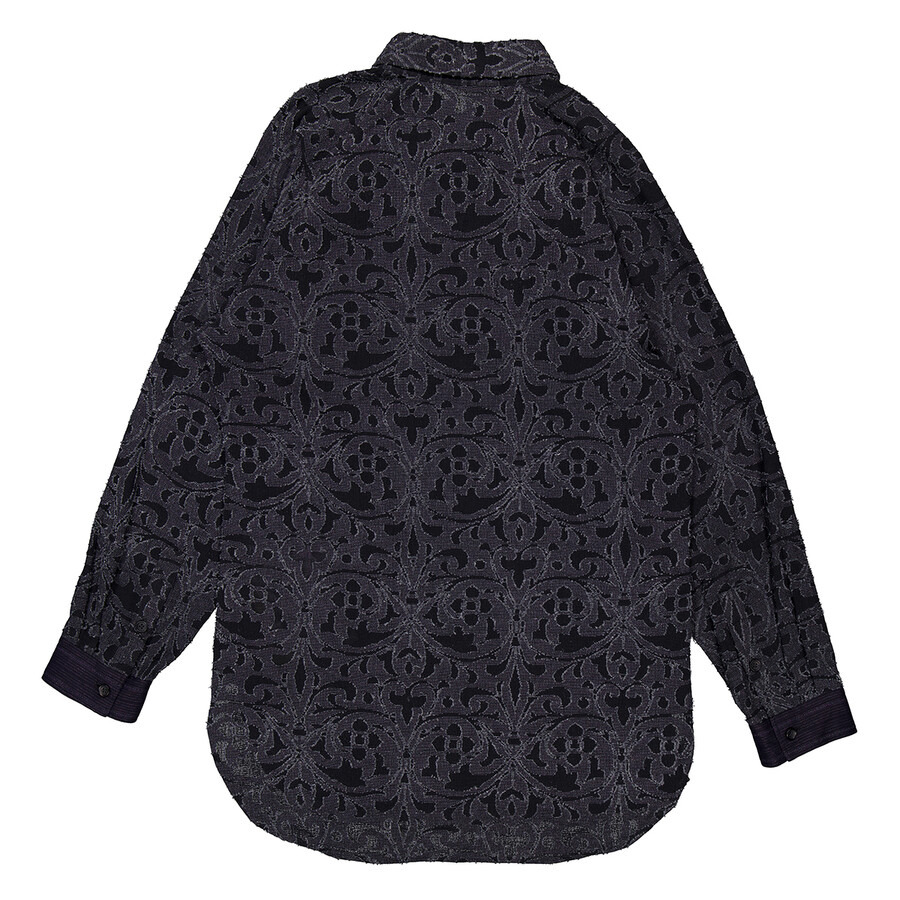 Yohji Yamamoto Men's A-Jq Cotton Blend Shirt - 6