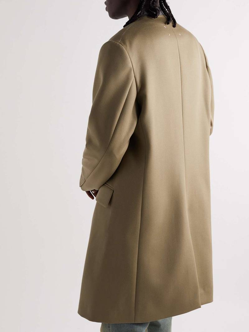 Felt-Trimmed Wool-Twill Coat 4