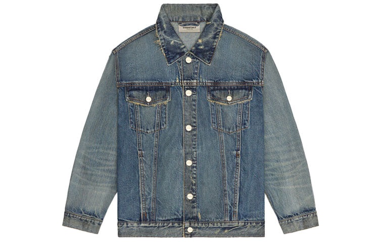 Fear of God Essentials FW20 Light Denim Trucker Jacket 'Dark Blue' FOG-FW20-364 - 2