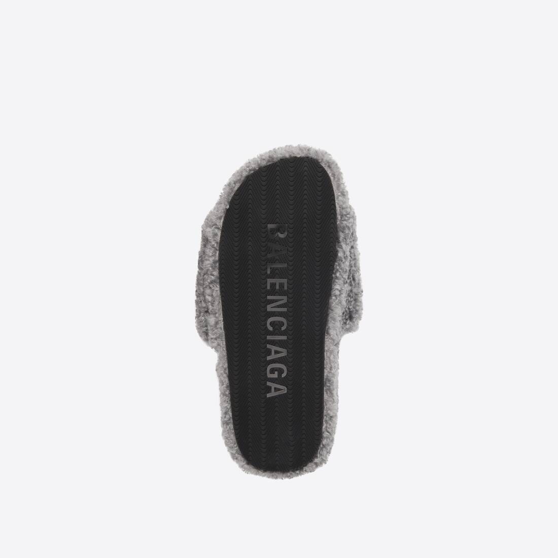 Women's Furry Slide Sandal in Grey - 6