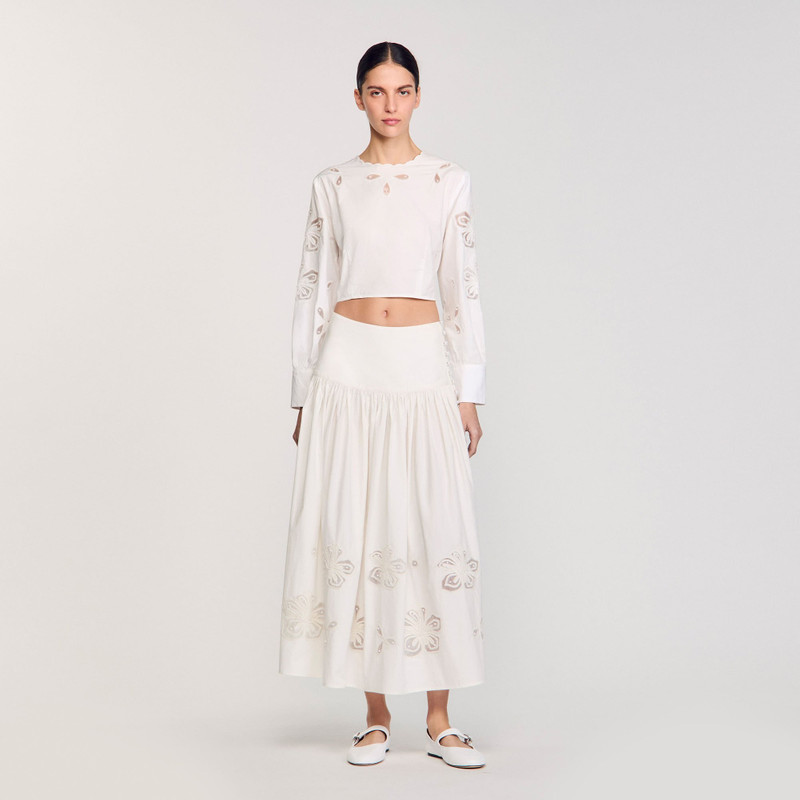 Sandro MAXI POPLIN SKIRT outlook