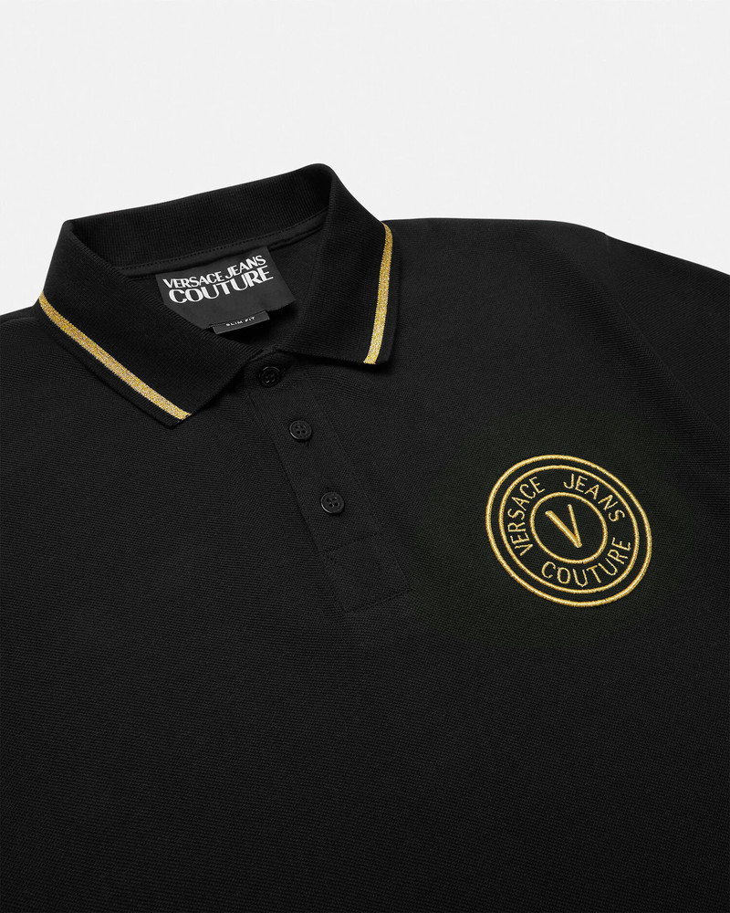 VERSACE JEANS COUTURE Embroidered V-Emblem Polo Shirt outlook