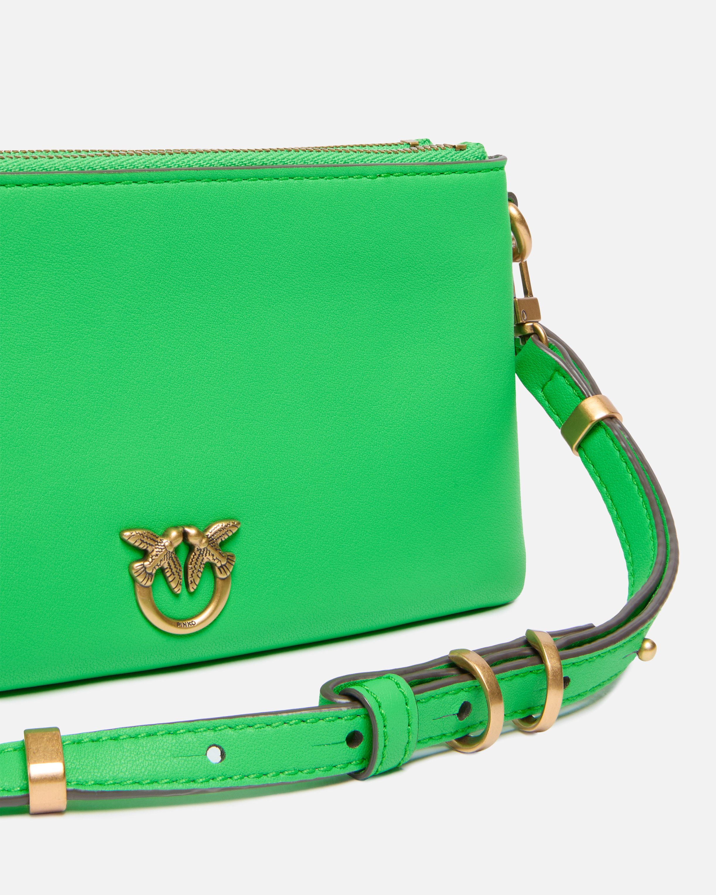LEATHER MINI DOUBLE BAG WITH SHOULDER STRAP - 3