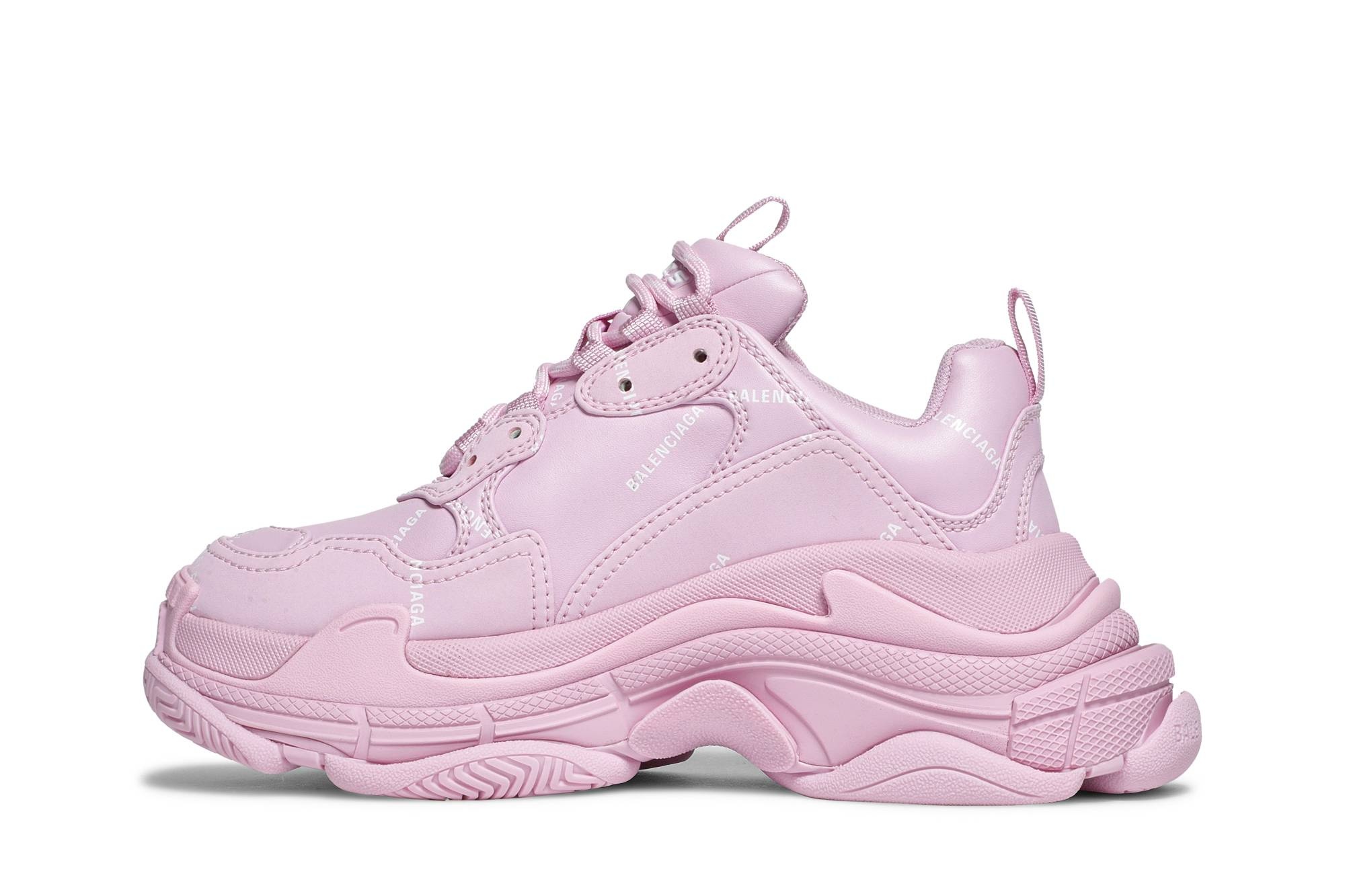 Balenciaga Wmns Triple S Sneaker 'Allover Logo - Pink' - 3