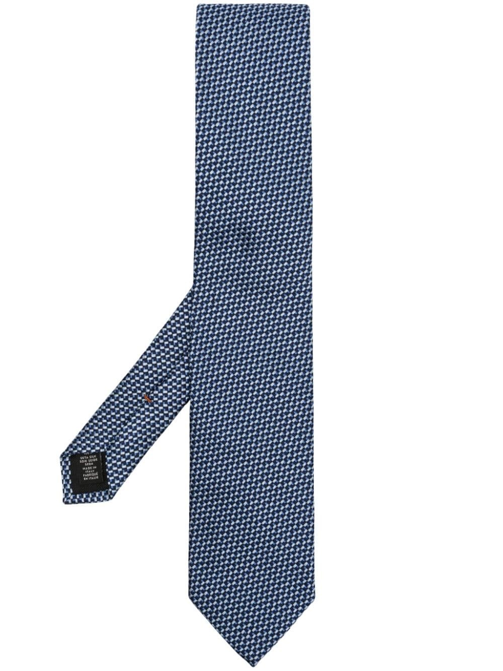 embroidered silk tie - 1