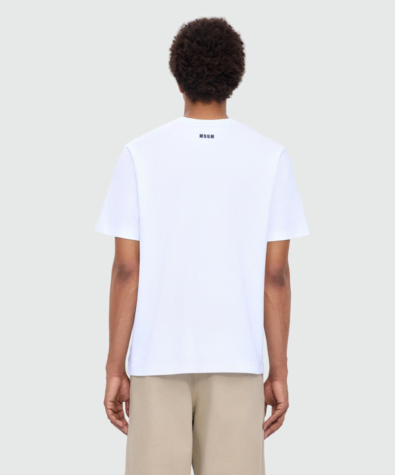 White short-sleeve cotton jersey T-shirt with print. 3