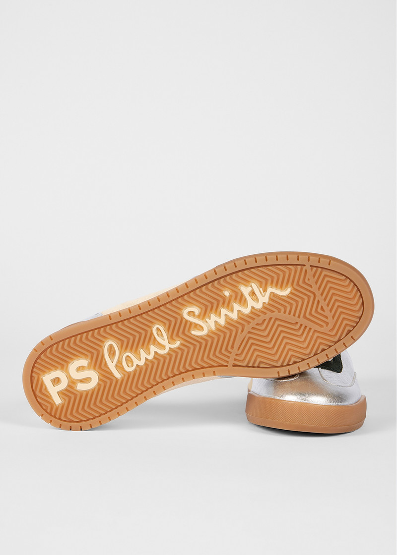 Paul Smith Women's Leather Silver 'Dover' Retro Gum Trainers outlook