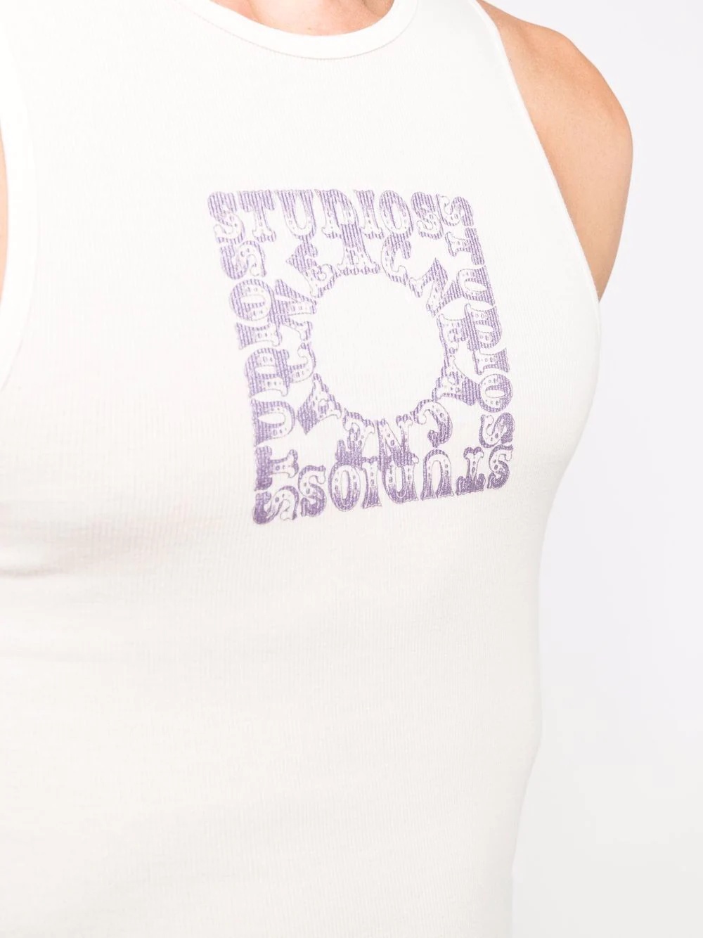 logo-print cotton tank top - 5