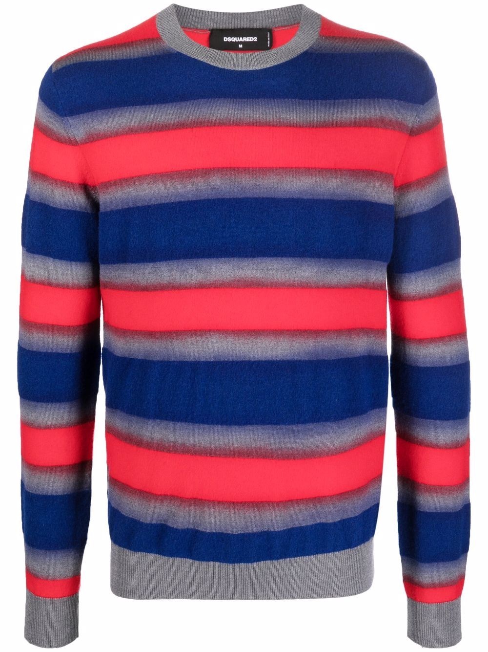 knitted striped jumper - 1