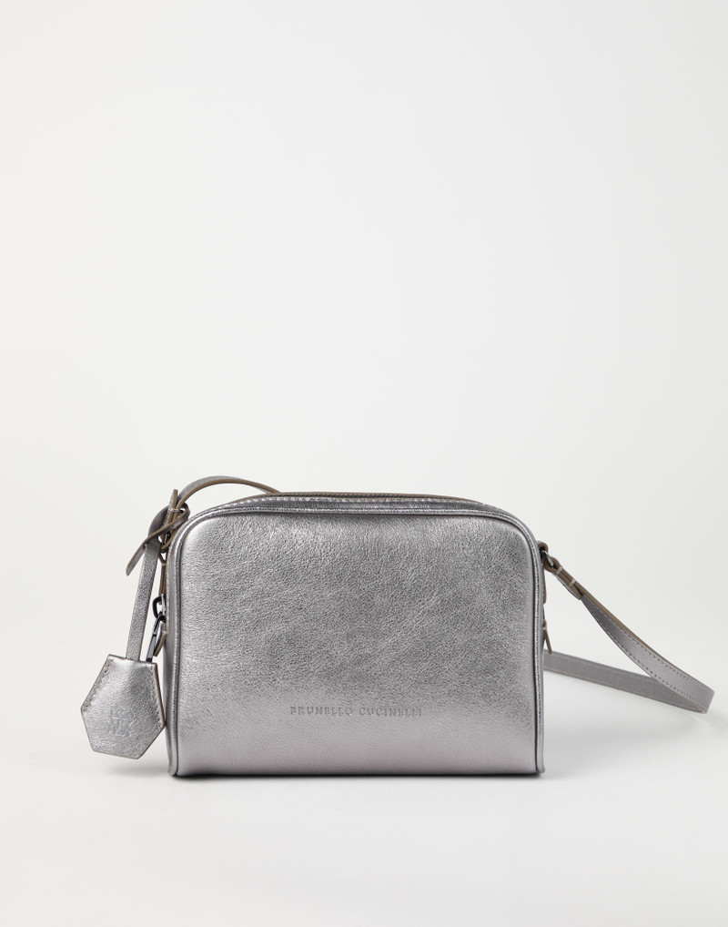 Lamé calfskin Boston clutch bag 1