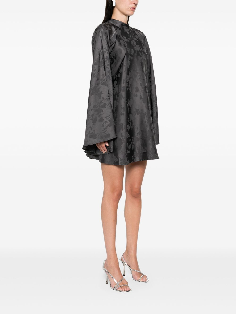 bat-sleeves mini dress - 3