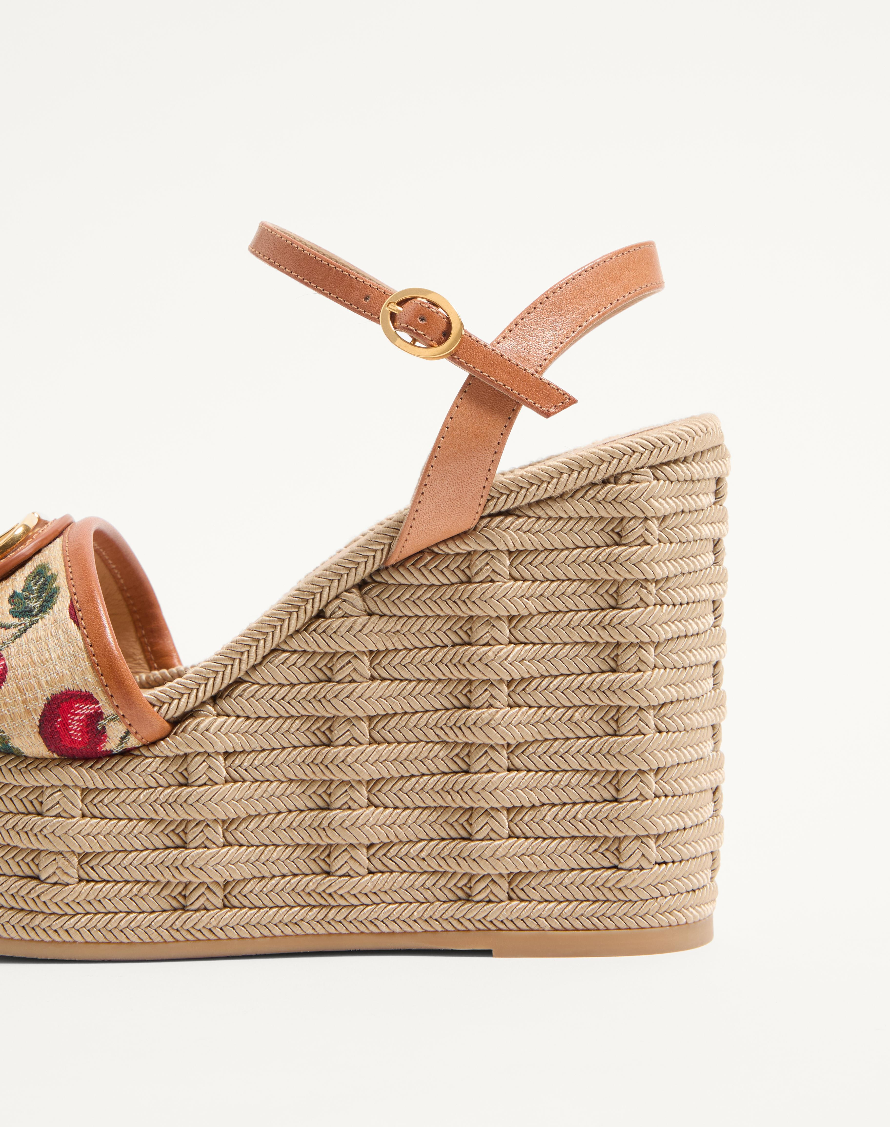 VLOGO SIGNATURE CHERRYFIC PATTERN WEDGE SANDAL 120MM - 7