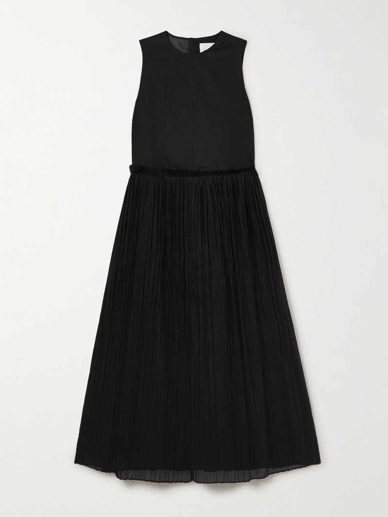Ruffled Plissé Cotton-voile Midi Dress 1