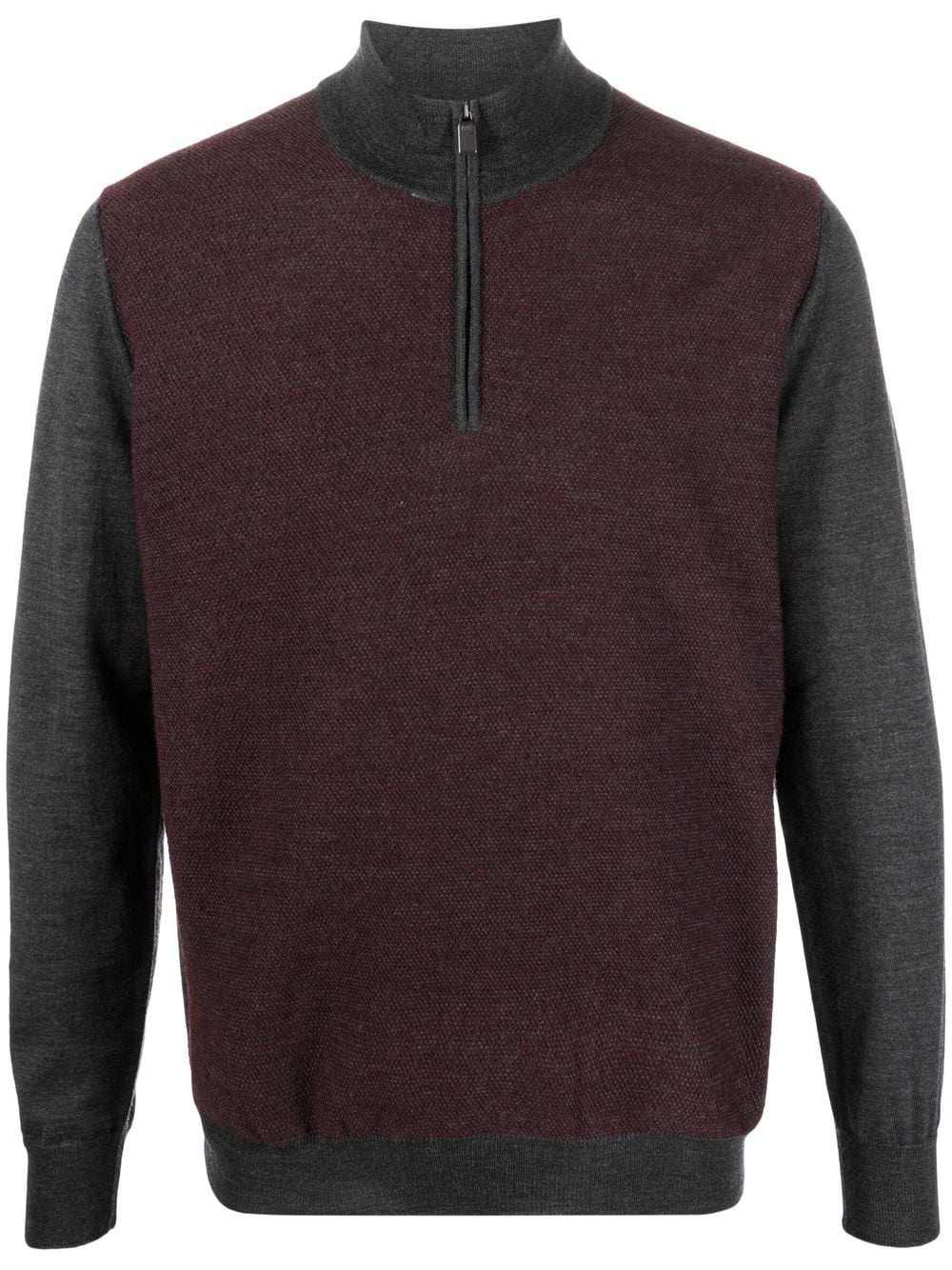 two-tone quarter-zip jumper - 1