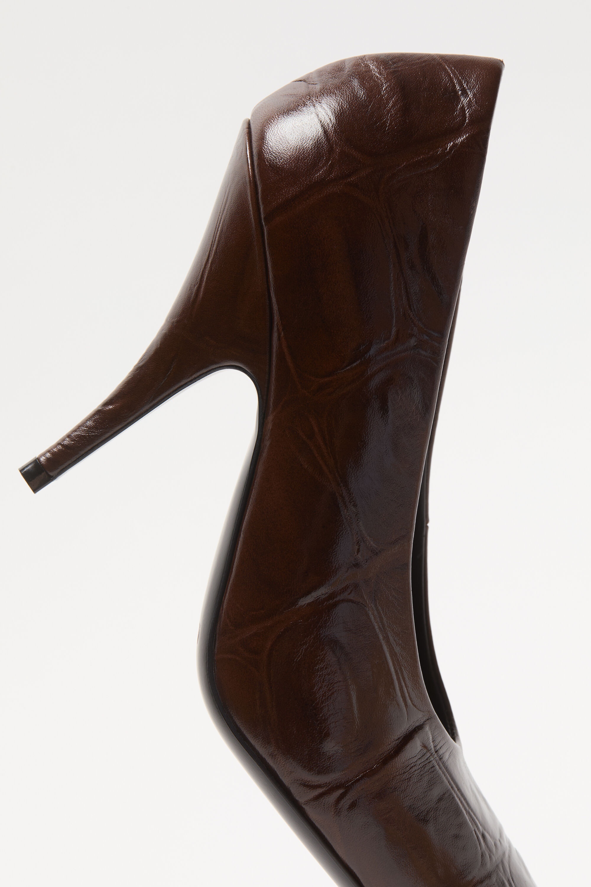 Leather open toe heels - Chocolate brown - 4