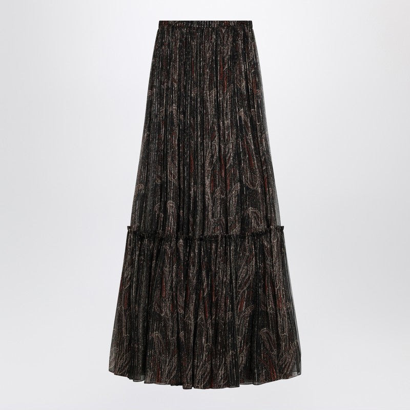 Saint Laurent Ruffled skirt with Paisley print - 2