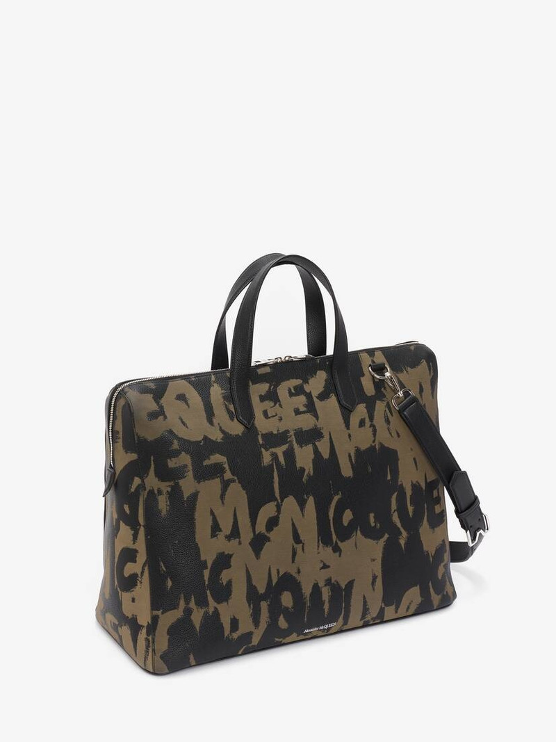 Alexander McQueen Men's The Sharp Tote Bag in Black/beige outlook