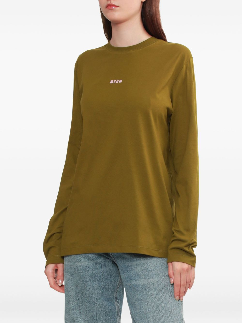 logo-print long-sleeve top - 3