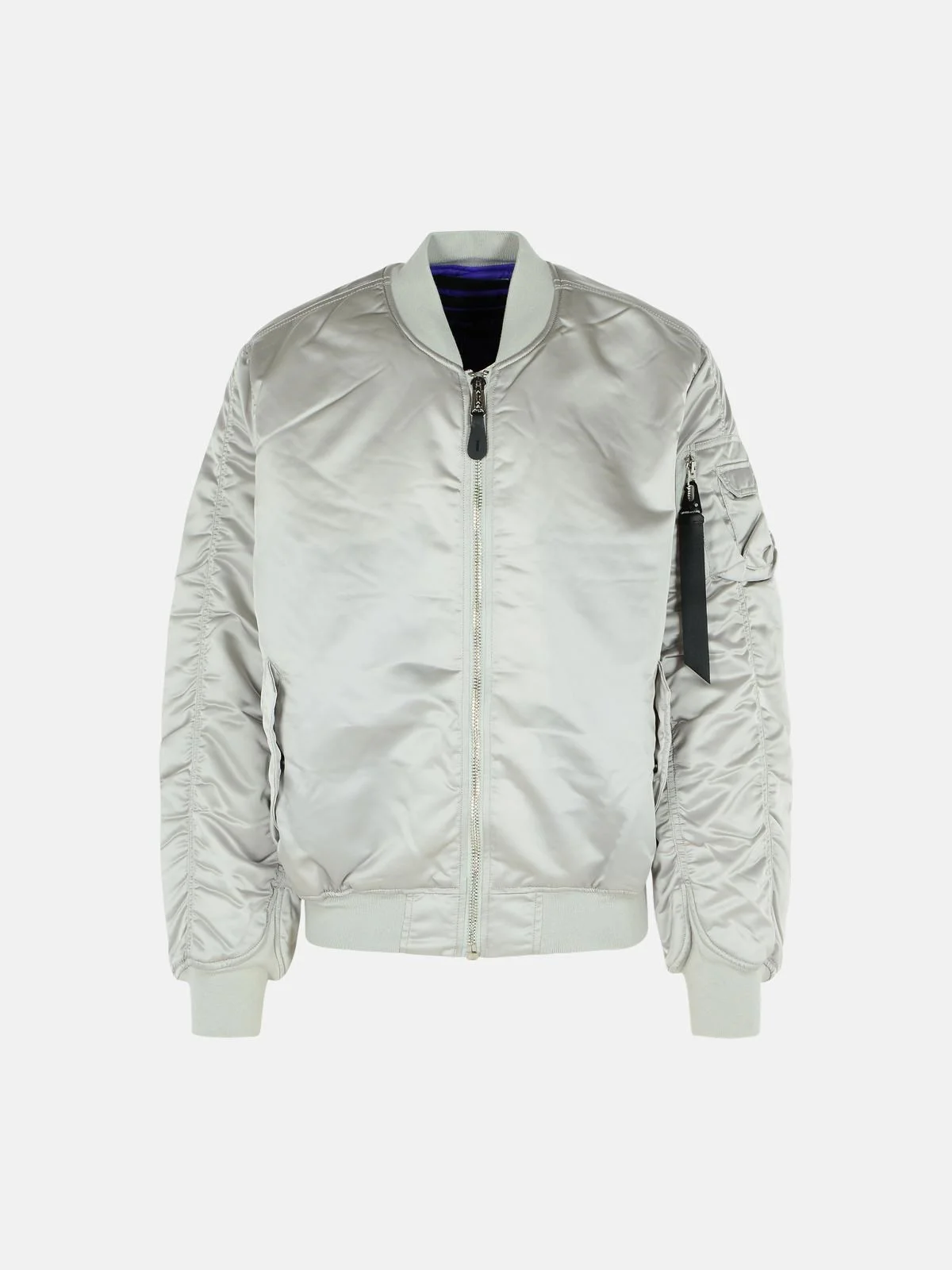 'MA-1 UV' GREY NYLON BOMBER JACKET - 1