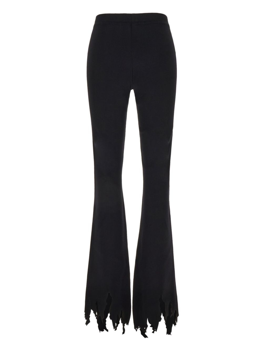 shredded-hem flared trousers - 2