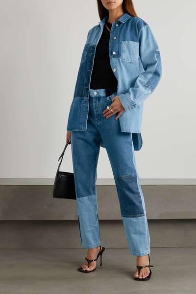 Helmut Lang Oversized patchwork denim jacket outlook