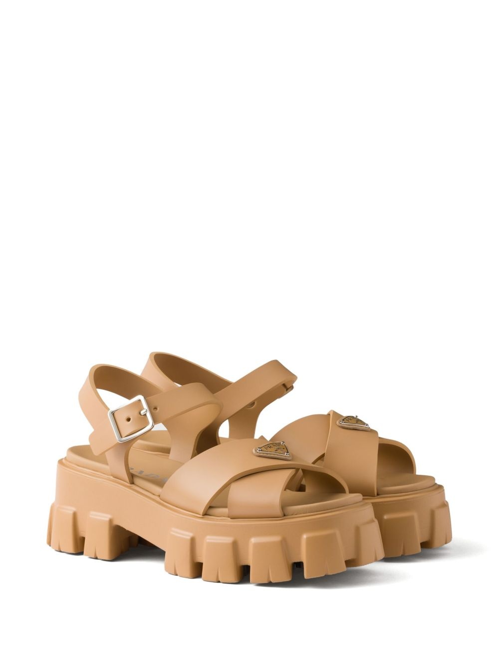 enamel triangle-logo sandals - 2