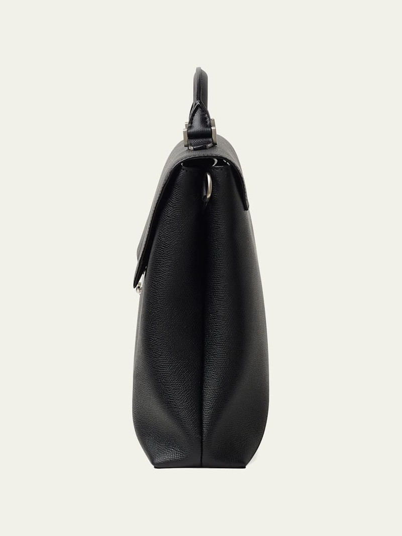 Valextra Men's Avietta Pebble Leather Briefcase outlook