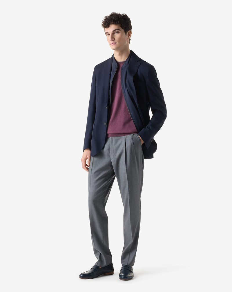 CORNELIANI Grey 2-pleat pure 120's wool trousers outlook