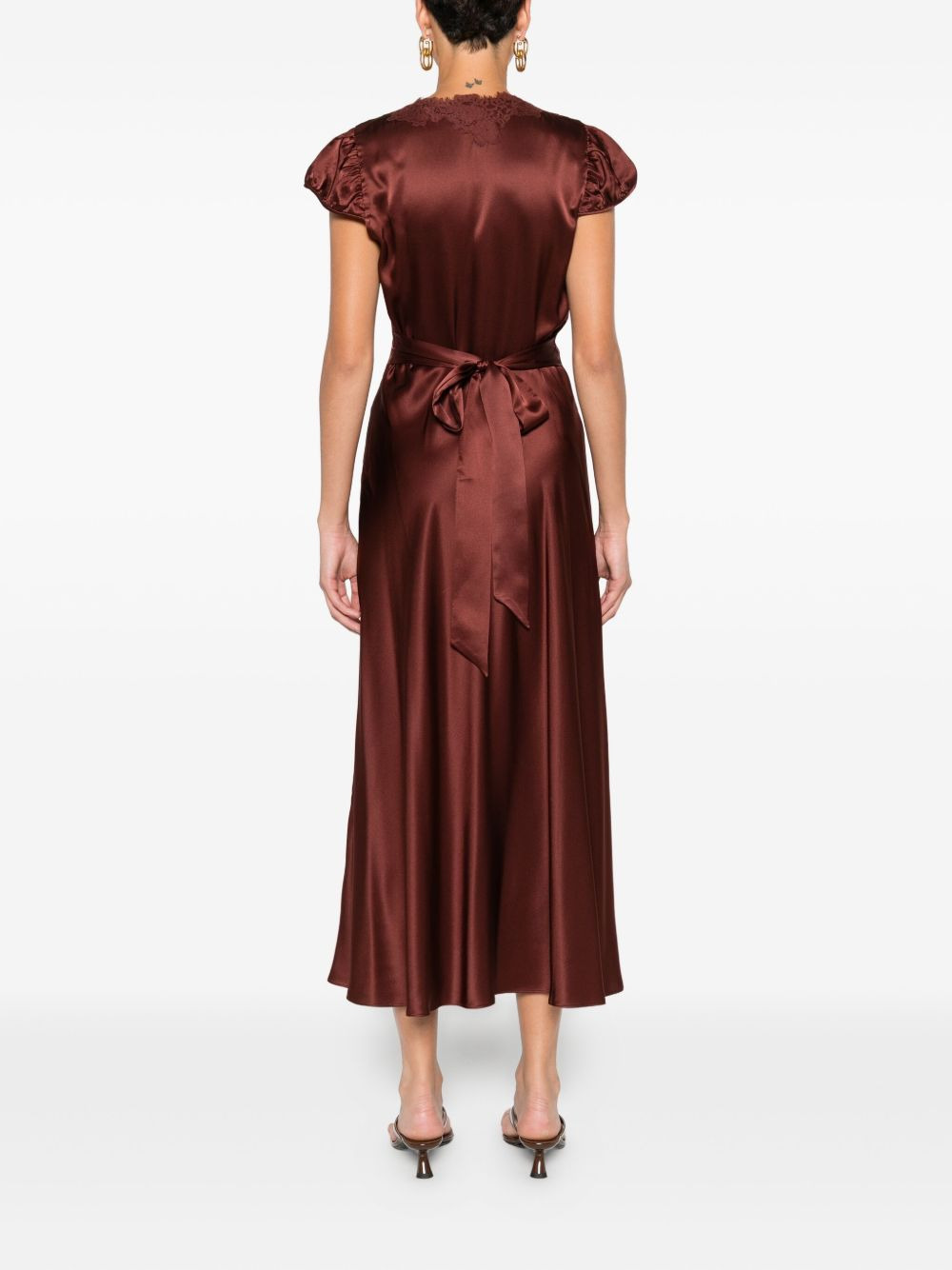 lace-trimmed midi dress - 4