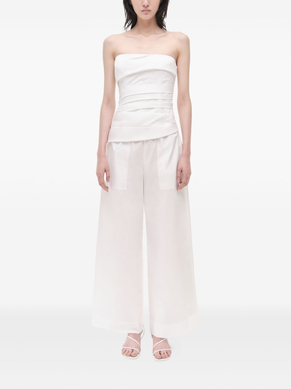 strapless pleated bustier top - 5
