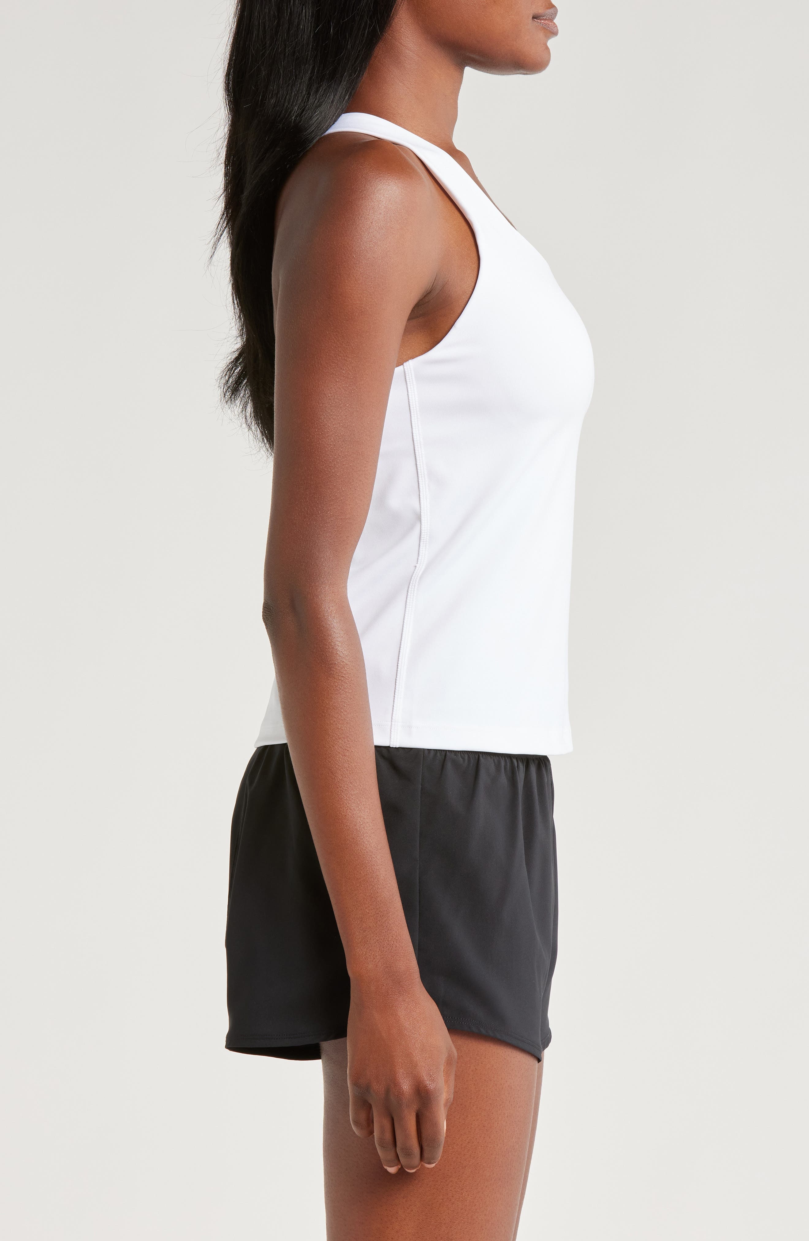 Nike Dri-FIT Swoosh Bra Racerback Tank in 100 White/black at Nordstrom - 3