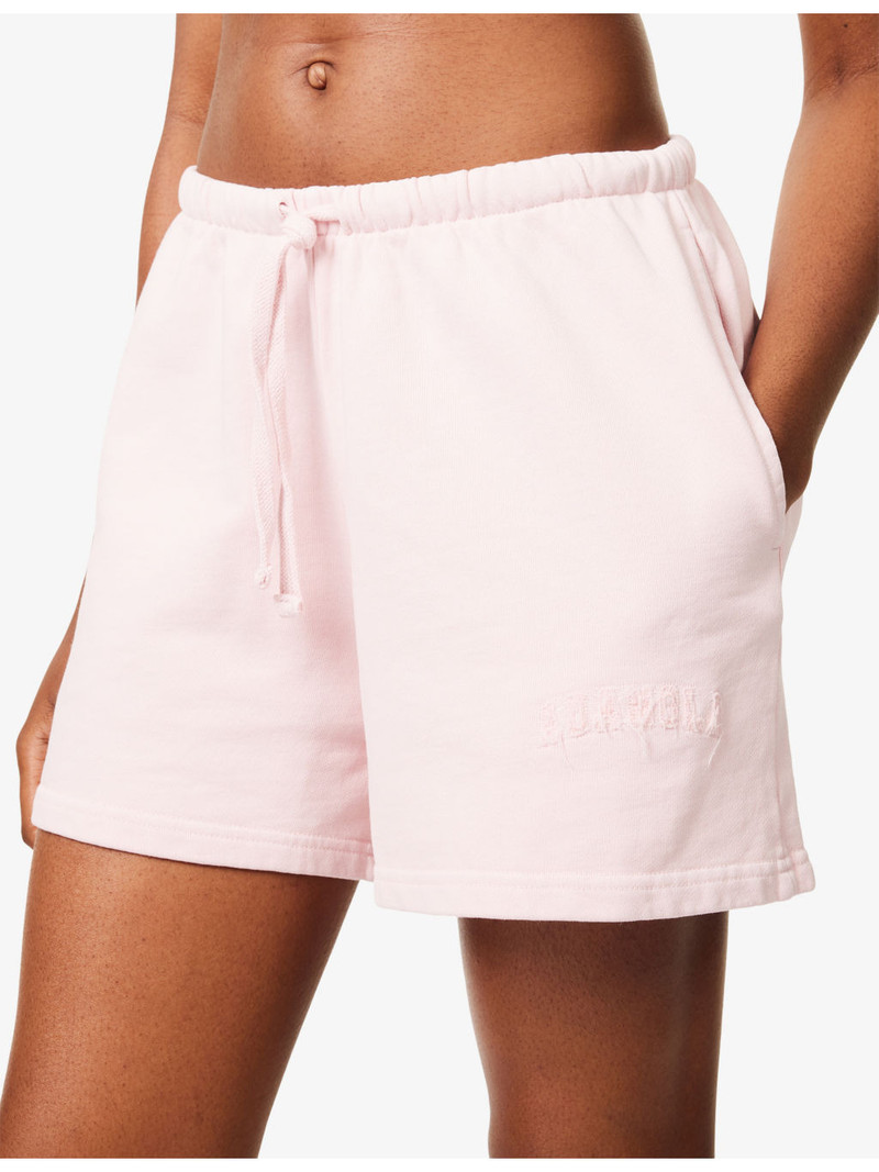 Varsity Applique Washed Cotton Shorts 5