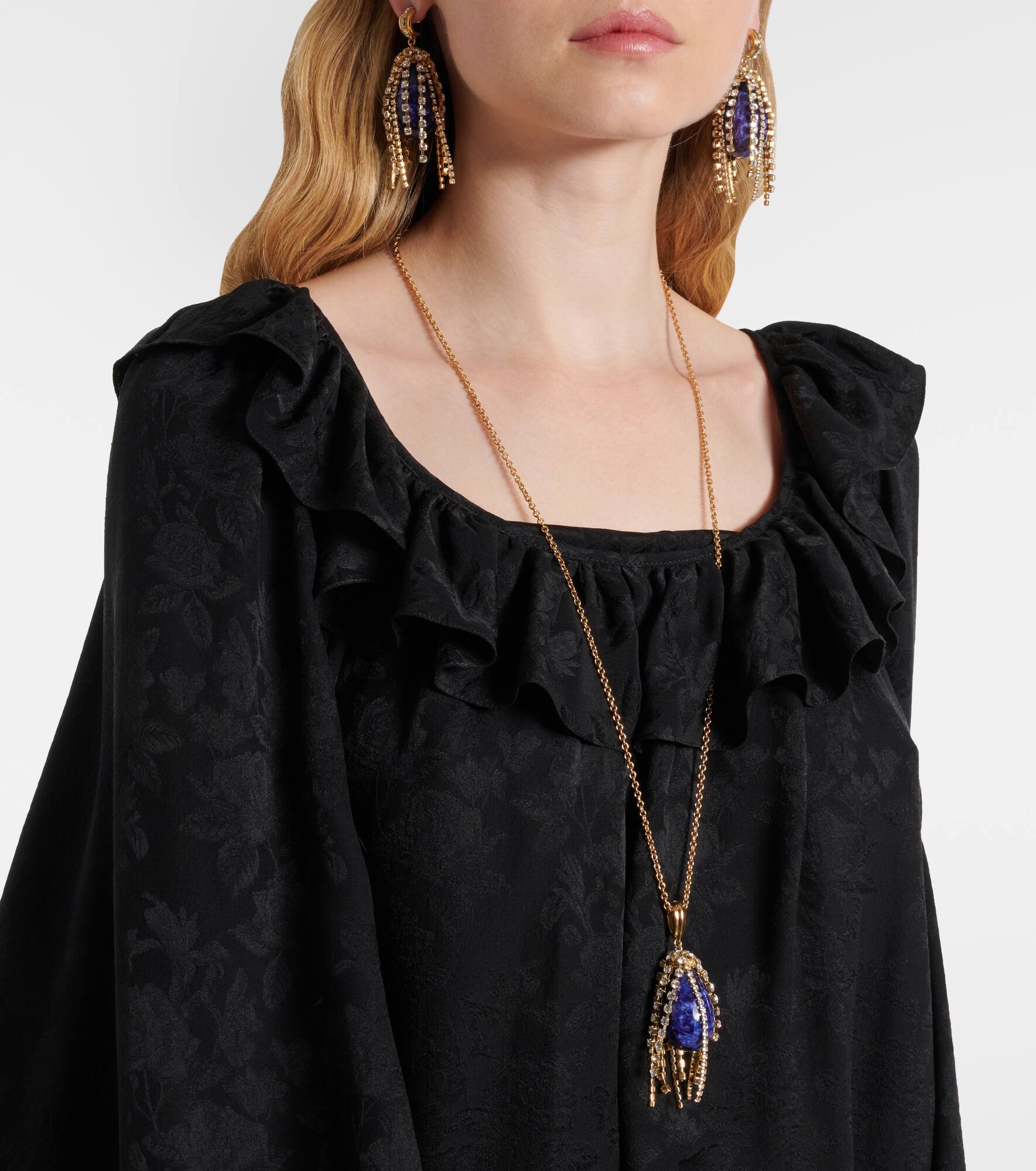 Crystal-embellished pendant necklace - 5